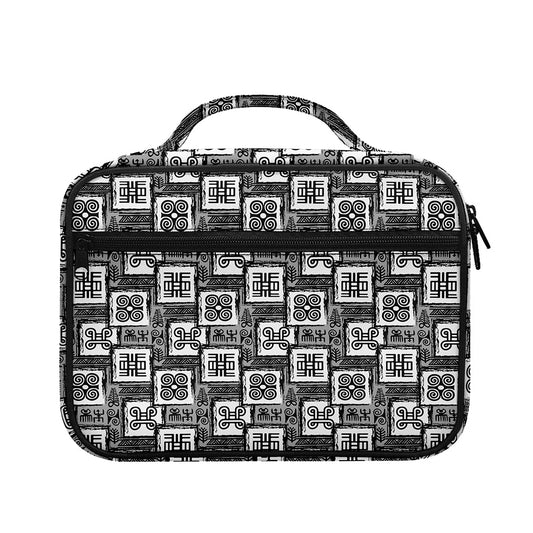 Grey African Adinkra Symbols Print Briefcase Bible Bag