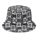 Grey African Adinkra Symbols Print Bucket Hat