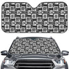 Grey African Adinkra Symbols Print Car Windshield Sun Shade