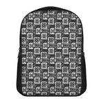 Grey African Adinkra Symbols Print Casual Backpack