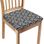 Grey African Adinkra Symbols Print Chair Cushion Cover