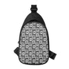 Grey African Adinkra Symbols Print Chest Bag