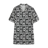 Grey African Adinkra Symbols Print Cotton Hawaiian Shirt