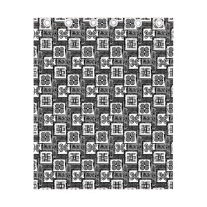 Grey African Adinkra Symbols Print Curtain