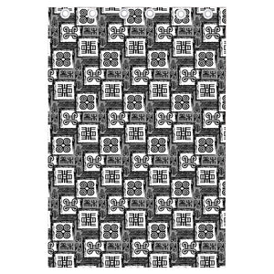 Grey African Adinkra Symbols Print Curtain