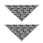 Grey African Adinkra Symbols Print Dog Bandana