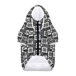 Grey African Adinkra Symbols Print Dog Zip Up Hoodie