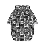 Grey African Adinkra Symbols Print Dog Zip Up Hoodie