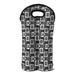 Grey African Adinkra Symbols Print Double Neoprene Wine Tote