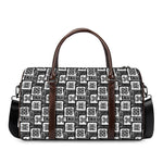 Grey African Adinkra Symbols Print Duffle Bag