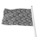 Grey African Adinkra Symbols Print Flag