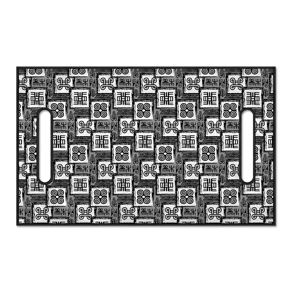Grey African Adinkra Symbols Print Golf Cart Seat Cover