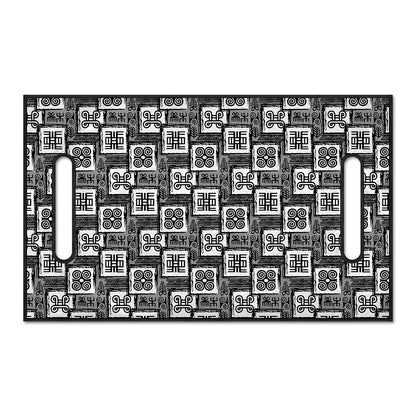 Grey African Adinkra Symbols Print Golf Cart Seat Cover