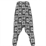 Grey African Adinkra Symbols Print Hammer Pants