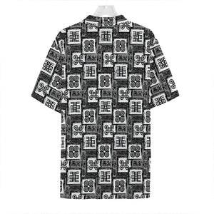 Grey African Adinkra Symbols Print Hawaiian Shirt