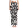 Grey African Adinkra Symbols Print High Slit Maxi Skirt