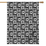 Grey African Adinkra Symbols Print House Flag