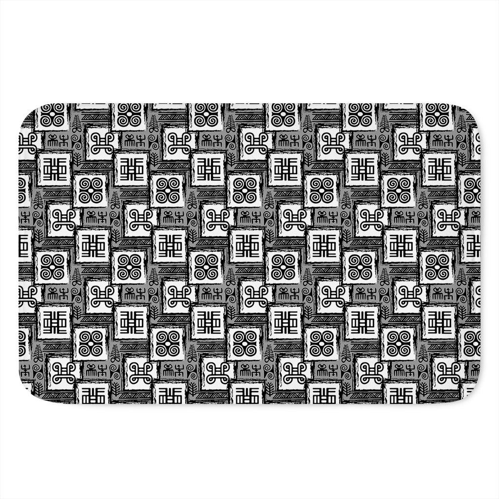 Grey African Adinkra Symbols Print Indoor Door Mat