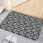 Grey African Adinkra Symbols Print Indoor Door Mat