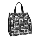 Grey African Adinkra Symbols Print Insulated Lunch Tote