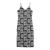 Grey African Adinkra Symbols Print Jersey Midi Cami Dress