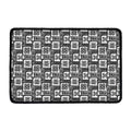 Grey African Adinkra Symbols Print Kitchen Mat