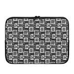 Grey African Adinkra Symbols Print Laptop Sleeve