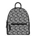 Grey African Adinkra Symbols Print Leather Backpack