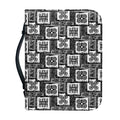 Grey African Adinkra Symbols Print Leather Bible Cover