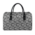 Grey African Adinkra Symbols Print Leather Duffel Bag
