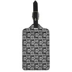 Grey African Adinkra Symbols Print Luggage Tag