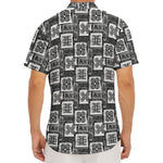 Grey African Adinkra Symbols Print Men's Deep V-Neck Shirt