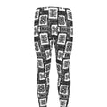 Grey African Adinkra Symbols Print Men's Leggings