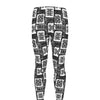 Grey African Adinkra Symbols Print Men's leggings