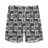 Grey African Adinkra Symbols Print Men's Sports Shorts