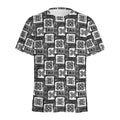 Grey African Adinkra Symbols Print Men's Athletic T-Shirt
