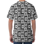 Grey African Adinkra Symbols Print Men's Velvet T-Shirt