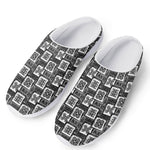 Grey African Adinkra Symbols Print Mesh Casual Shoes