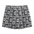 Grey African Adinkra Symbols Print Mesh Shorts