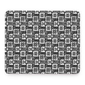 Grey African Adinkra Symbols Print Mouse Pad