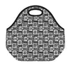 Grey African Adinkra Symbols Print Neoprene Lunch Bag