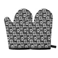 Grey African Adinkra Symbols Print Oven Mitts
