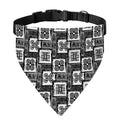Grey African Adinkra Symbols Print Over The Collar Dog Bandana