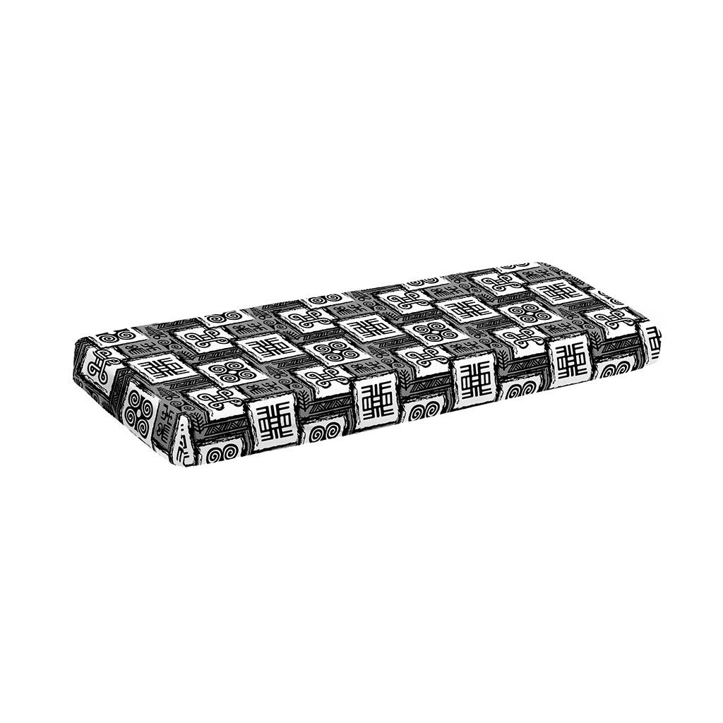 Grey African Adinkra Symbols Print Piano Keyboard Cover