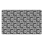 Grey African Adinkra Symbols Print Polyester Doormat