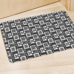 Grey African Adinkra Symbols Print Polyester Doormat