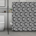 Grey African Adinkra Symbols Print Polyester Shower Curtain