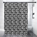 Grey African Adinkra Symbols Print Premium Shower Curtain