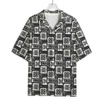 Grey African Adinkra Symbols Print Rayon Hawaiian Shirt