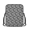 Grey African Adinkra Symbols Print Rectangular Crossbody Bag